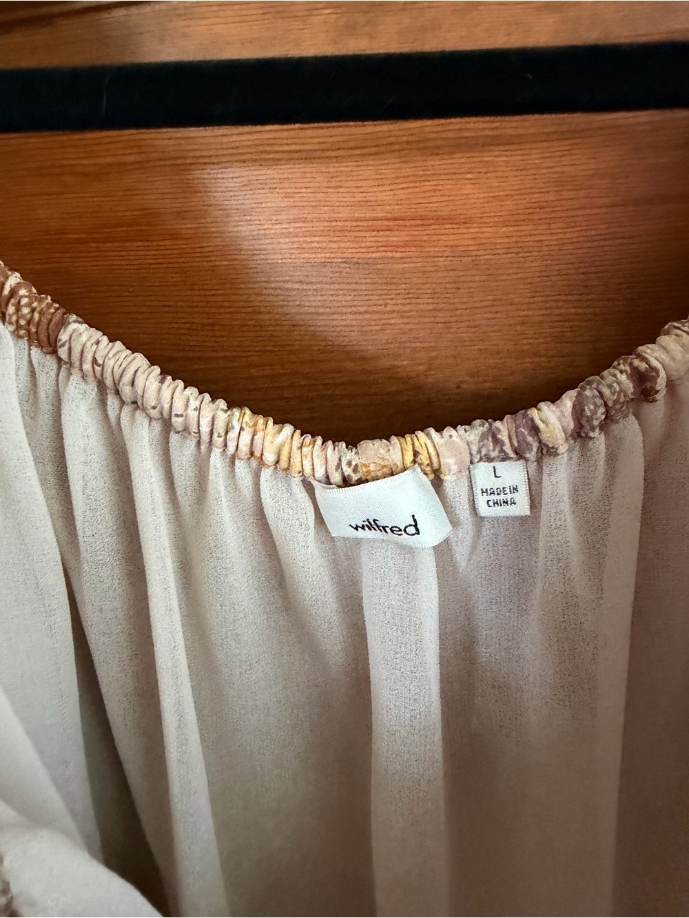 Aritzia Talence Off the Shoulder Chiffon Pleated Blouse - Picture 3 of 6
